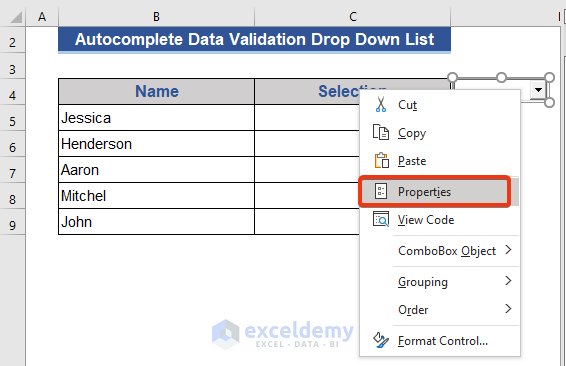 Autocomplete Data Validation Drop Down List In Excel 2 Methods 