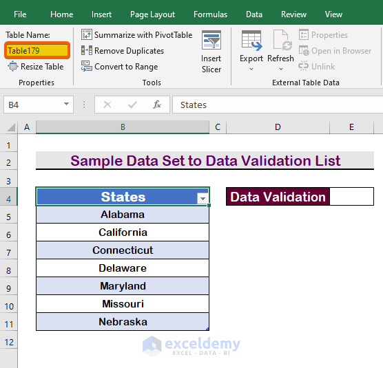 How to Make a Data Validation List from Table in Excel (3 Methods)