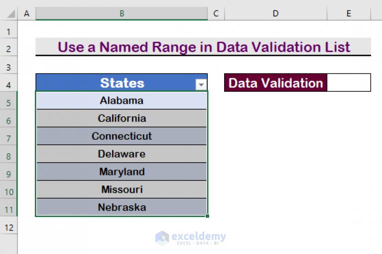 How to Make a Data Validation List from Table in Excel (3 Methods)