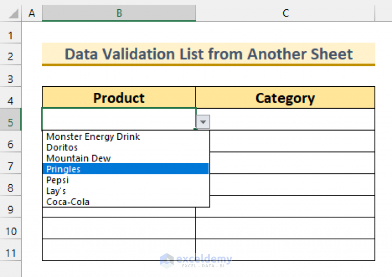 How To Use Data Validation List From Another Sheet (6 Methods)