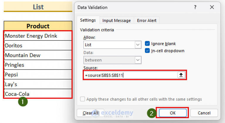 How To Use Data Validation List From Another Sheet (6 Methods)