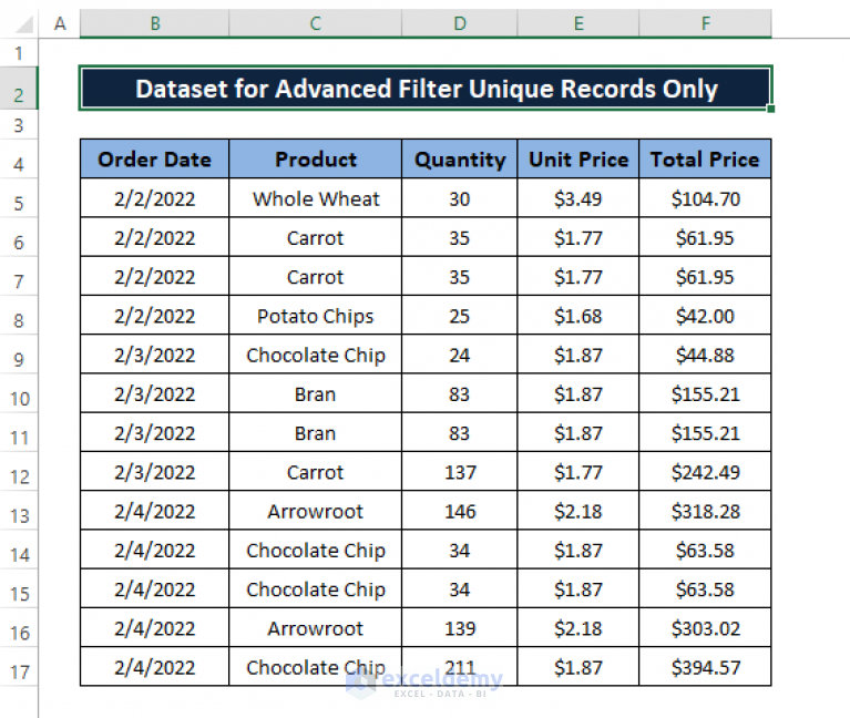 how-to-use-advanced-filter-for-unique-records-only-in-excel-exceldemy