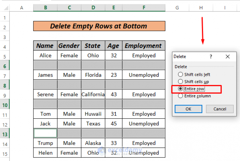 How To Remove Empty Rows And Columns In Excel At The Bottom