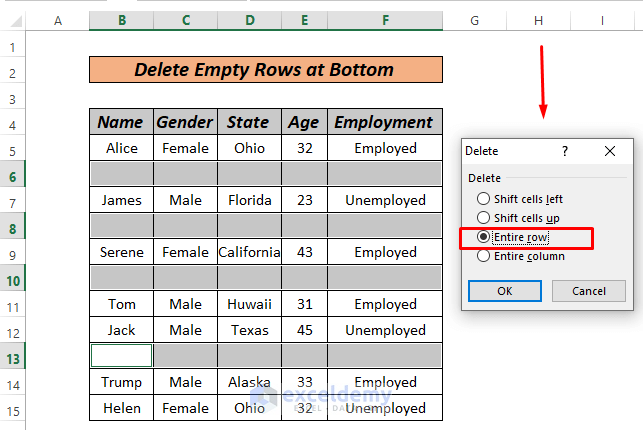 How To Delete Empty Rows At The Bottom In Excel ExcelDemy