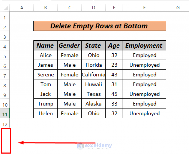 How To Delete Empty Rows At Bottom In Excel 7 Ways Exceldemy 1320