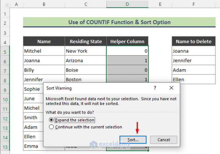 how-to-delete-rows-based-on-another-list-in-excel-5-methods