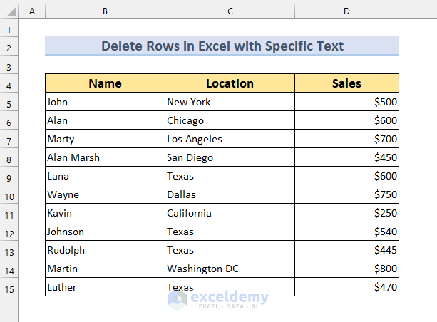 How To Delete Rows In Excel With Specific Text ExcelDemy