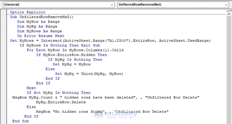 how-to-delete-unfiltered-rows-in-excel-using-vba-4-ways-exceldemy