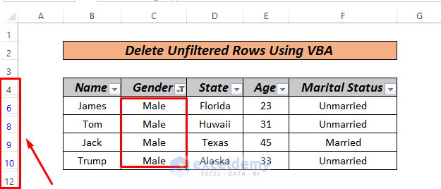 How To Delete Unfiltered Rows In Excel Using VBA 4 Ways ExcelDemy