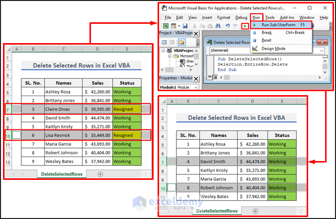 How To Delete Selected Rows In Excel Shortcut