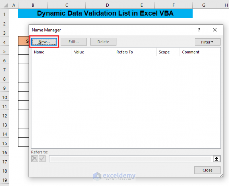 How to Make a Dynamic Data Validation List Using VBA in Excel