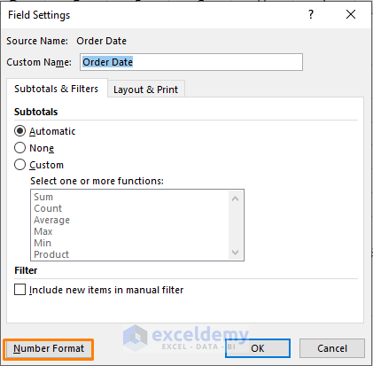 Excel Change Date Format in a Pivot Table’s Chart