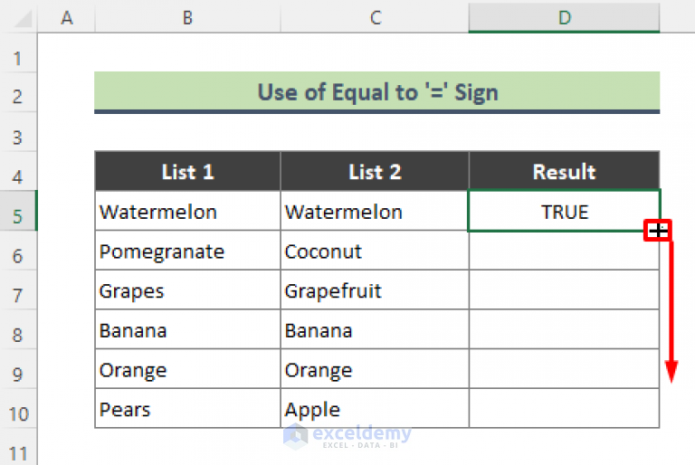 Excel compare