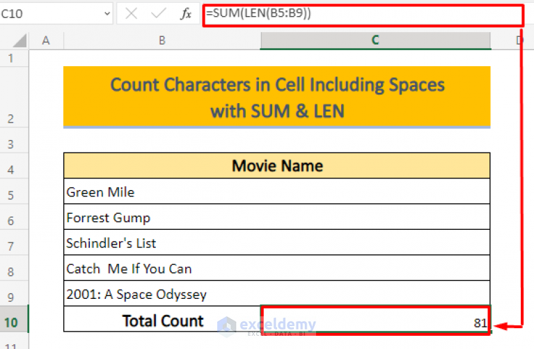 how-to-count-characters-in-excel-cell-and-range