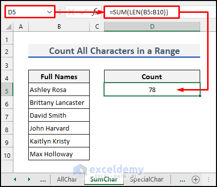 How to Count Characters in Cell up to Space in Excel - ExcelDemy