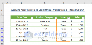 How To Count Unique Values In Filtered Column In Excel (5 Methods)