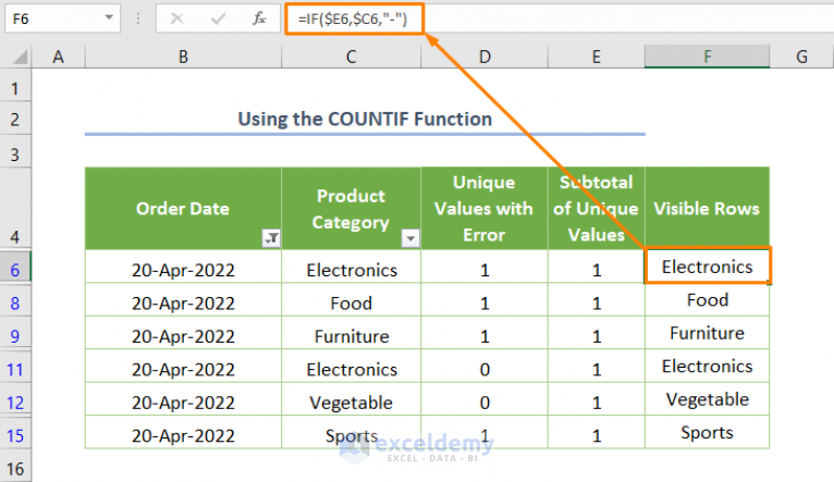 how-to-count-unique-values-in-filtered-column-in-excel-5-methods