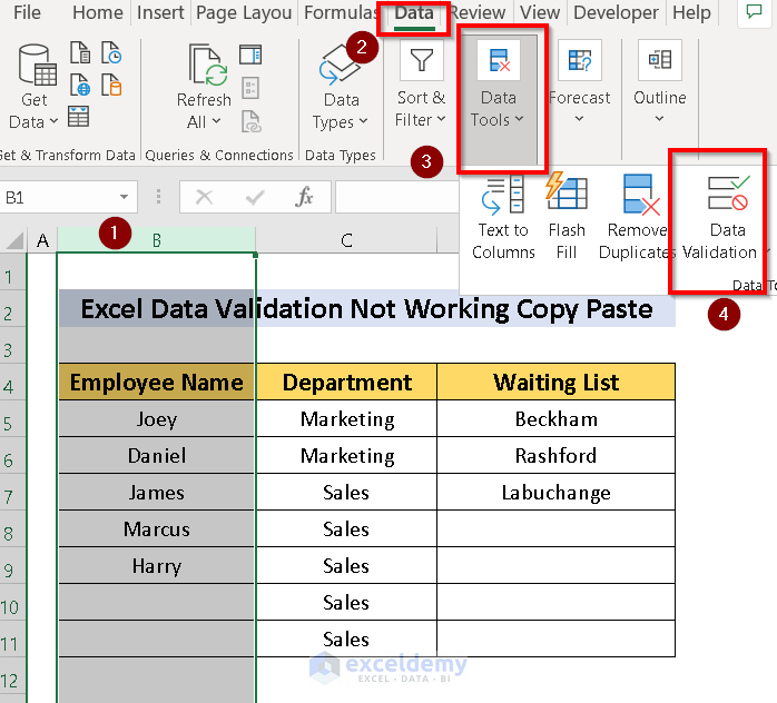 Problem And Solution Of Data Validation Not Working Copy Paste In Excel