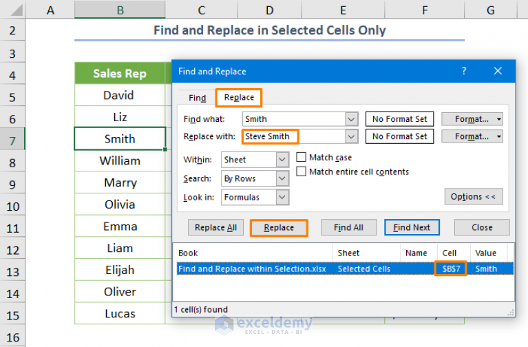 how-to-find-and-replace-within-selection-in-excel-7-methods