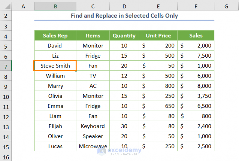 how-to-find-and-replace-within-selection-in-excel-7-methods