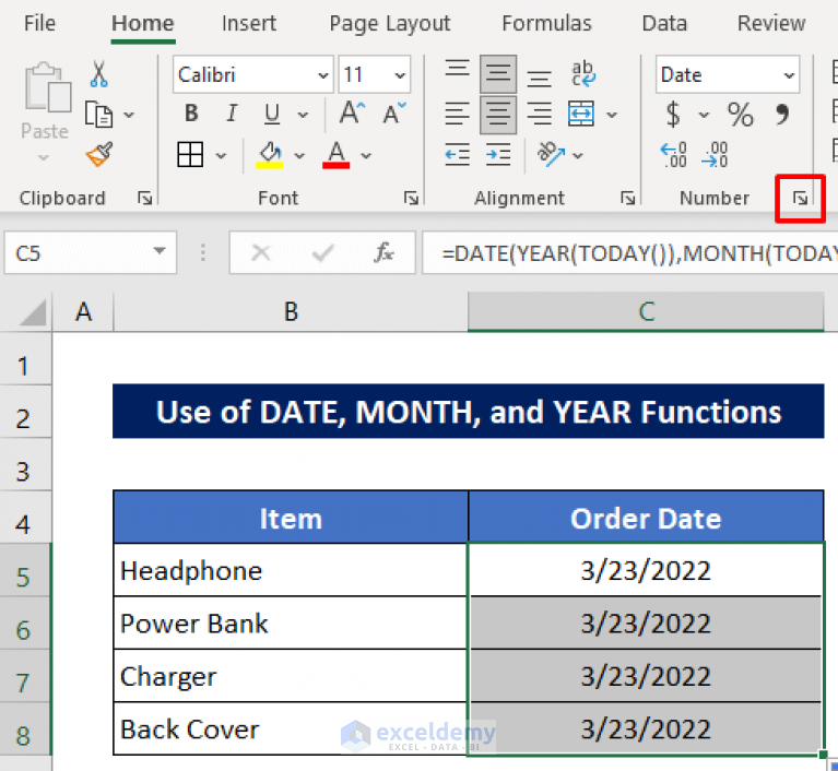 Excel Current Month And Year Only