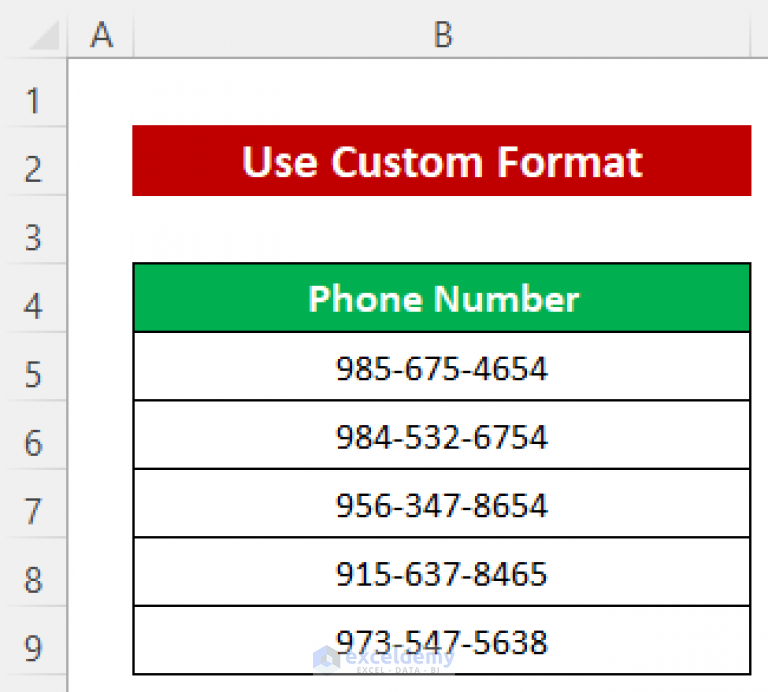 Excel Phone Number Format Not Working