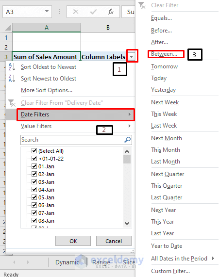 How To Use Pivot Table To Filter Date Range In Excel 5 Ways 