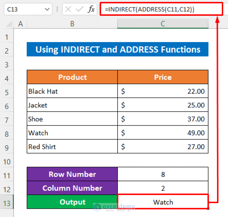 how-to-reference-cell-by-row-and-column-number-in-excel-4-methods