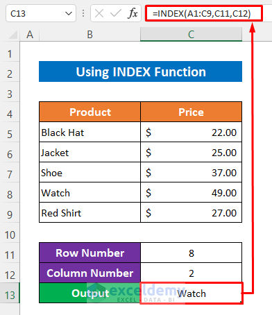 How to Reference Cell by Row and Column Number in Excel (4 Methods)