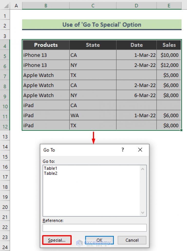 Remove Blank Cells From Table Excel