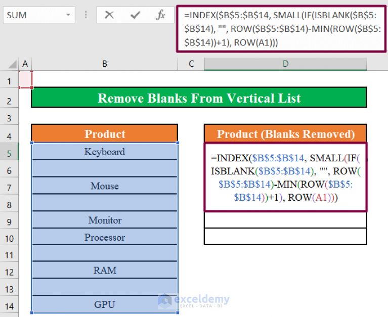 how-to-remove-blanks-from-list-using-formula-in-excel-4-methods