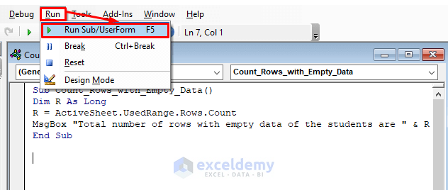 Excel Vba Count Rows In Named Range