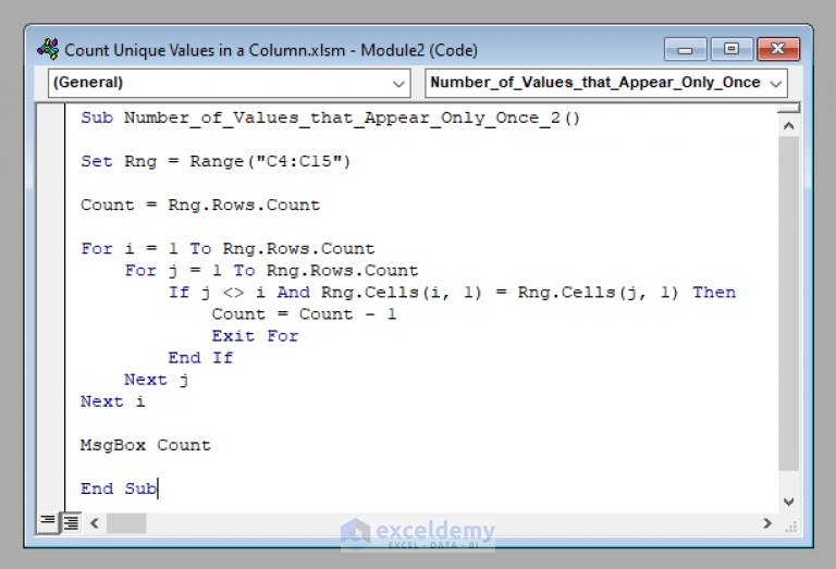 excel-vba-count-unique-values-in-a-column-3-methods-exceldemy