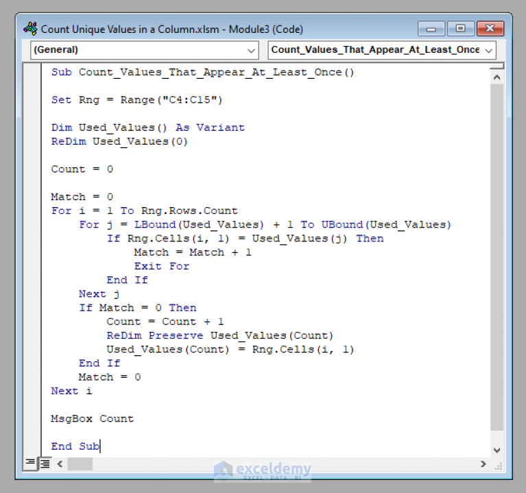 excel-vba-count-unique-values-in-a-column-3-methods-exceldemy