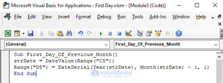 excel-vba-first-day-of-month-3-methods-exceldemy