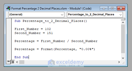 Excel VBA Format Percentage To 2 Decimal Places ExcelDemy