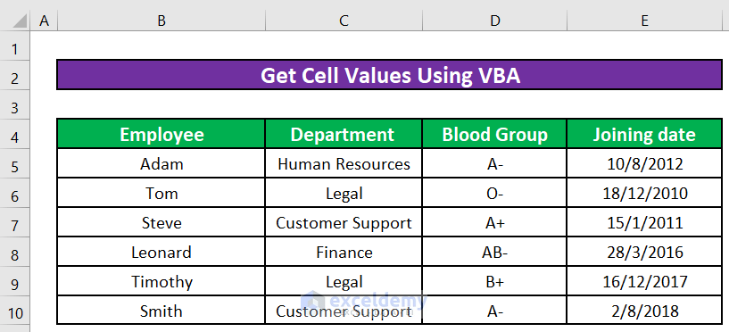 Excel VBA Get Cell Value From Another Workbook Without Opening