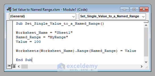 How To Set Value To A Named Range With Excel VBA 3 Methods 