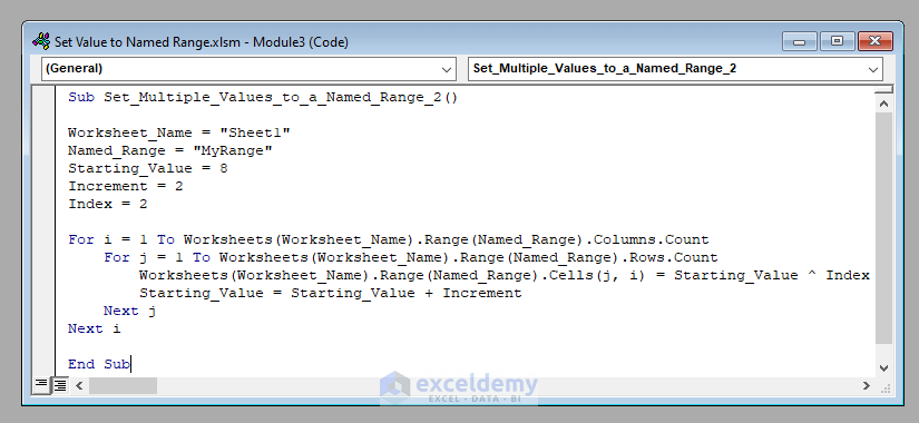 How To Set Value To A Named Range With Excel VBA 3 Methods 