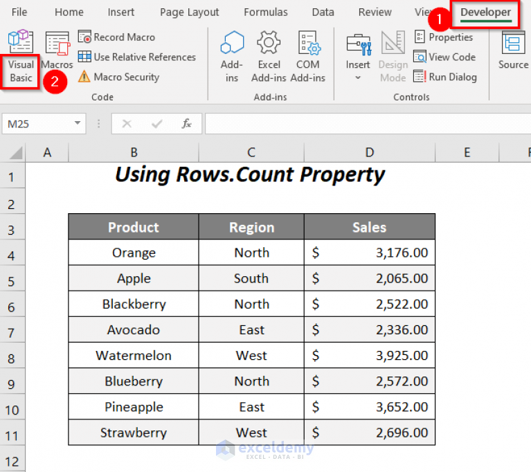 How To Count Rows With Data In Column Using Vba In Excel 9 Ways 1605