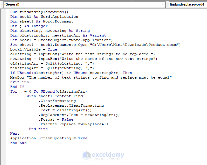 Excel VBA How To Find And Replace Text In Word Document ExcelDemy 2022 