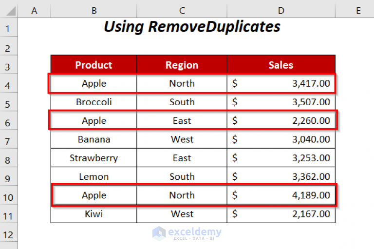 how-to-remove-duplicate-rows-based-on-one-column-using-excel-vba