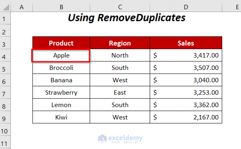 how-to-remove-duplicate-rows-based-on-one-column-using-excel-vba