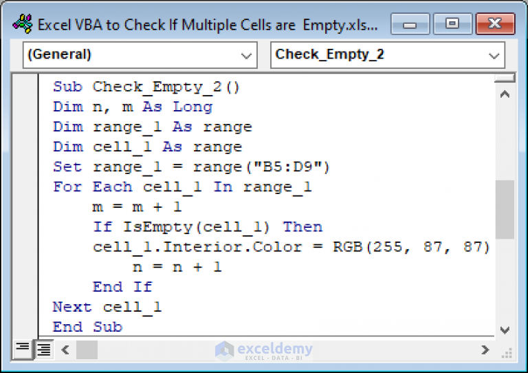 Excel VBA Check If Multiple Cells Are Empty 9 Examples ExcelDemy