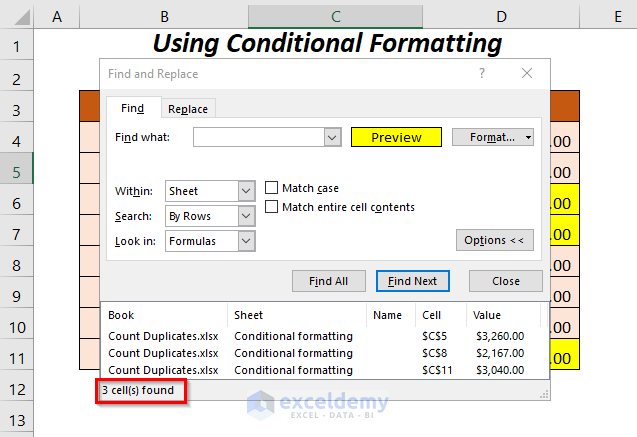 How To Count Duplicate Values In Multiple Columns In Excel 6 Ways 