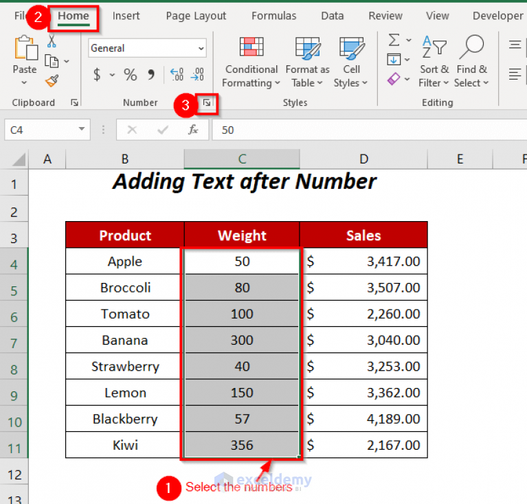 how-to-add-text-after-number-with-custom-format-in-excel-4-ways