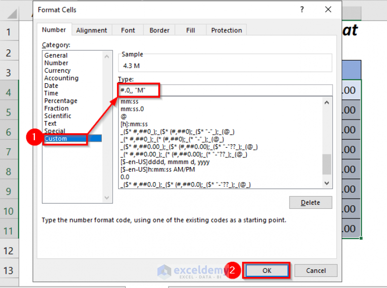 Custom Number Format Millions With One Decimal In Excel 6 Ways 5944