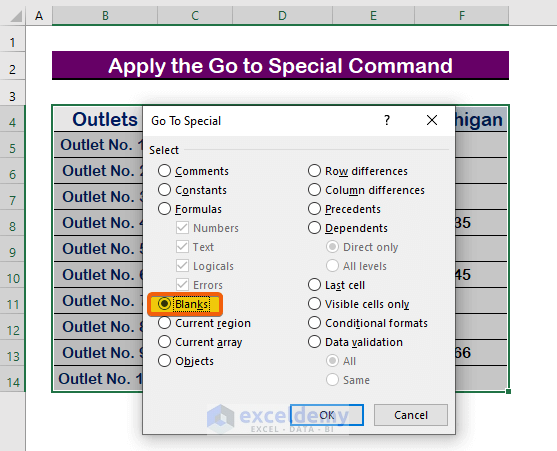 How To Fill Blank Cells With 0 In Excel 3 Methods ExcelDemy