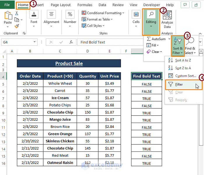 How To Use Formula To Find Bold Text In Excel ExcelDemy