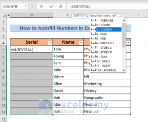 How to AutoFill Numbers in Excel with Filter (2 Methods) - ExcelDemy